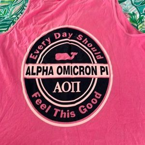 AOII neon pink comfort colors size medium tank top